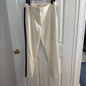 Cream Pants with Black Stripe